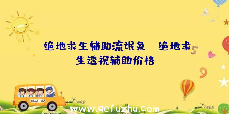 「绝地求生辅助流氓兔」|绝地求生透视辅助价格